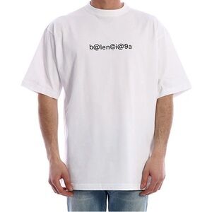 Balenciaga White Logo Short Sleeve Tee